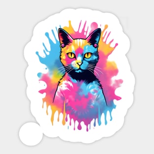 Tie Dye Cat Sticker